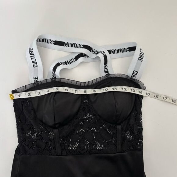 Satin Dress Medium Lace Mesh Ruffle Bustier BodyCon Festival Dark Fairy Romantic - Picture 6 of 12